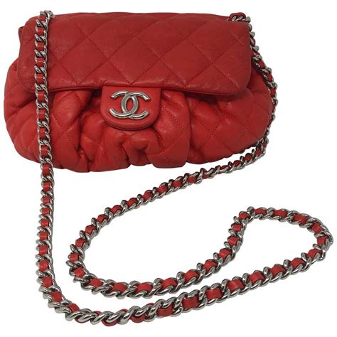 chanel mini crossbody red|More.